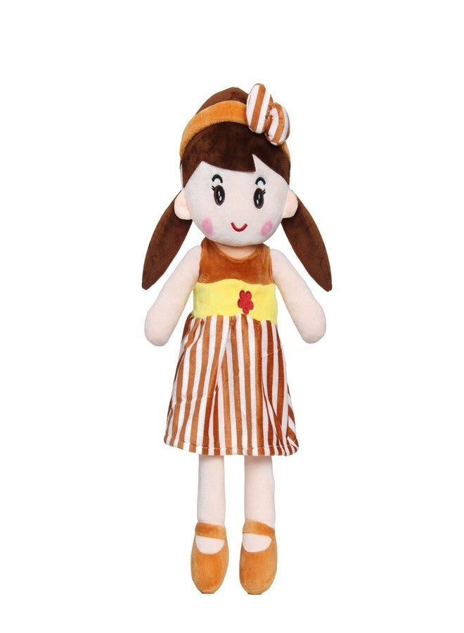 MABLE Soft Doll for Girls | Cute Plush Baby Doll Toy with Colourful Hairband | Huggable Stuffed Doll Gift for Kids, Girls, Toddlers & Babies Age 3 to 5 Years (40CM Brown) - Image 1