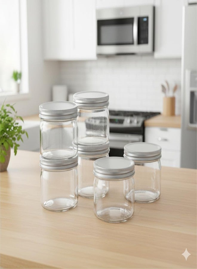 All Time Plastic Storage Jar Set of 6| Storage Containers Set of 6 | Food Grade & BPA free Canister | Airtight Seal & Stackable Storage Contaners for Kitchen| Transparent | Set of 6 (230 ml x 6 Pcs) - Image 2
