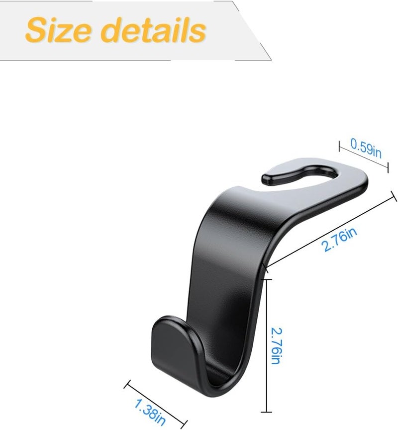 Osilly Car Seat Headrest Hooks - 4 Pack - Image 2