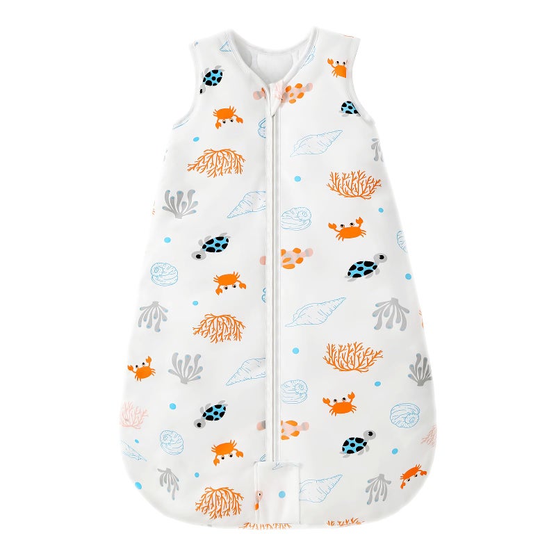 Mosebears Sleep Sack Baby Winter Wearable Blanket with 2Way Zipper25 TOG Cotton Sleep Sack Unisex Ocean Animal 06 Months