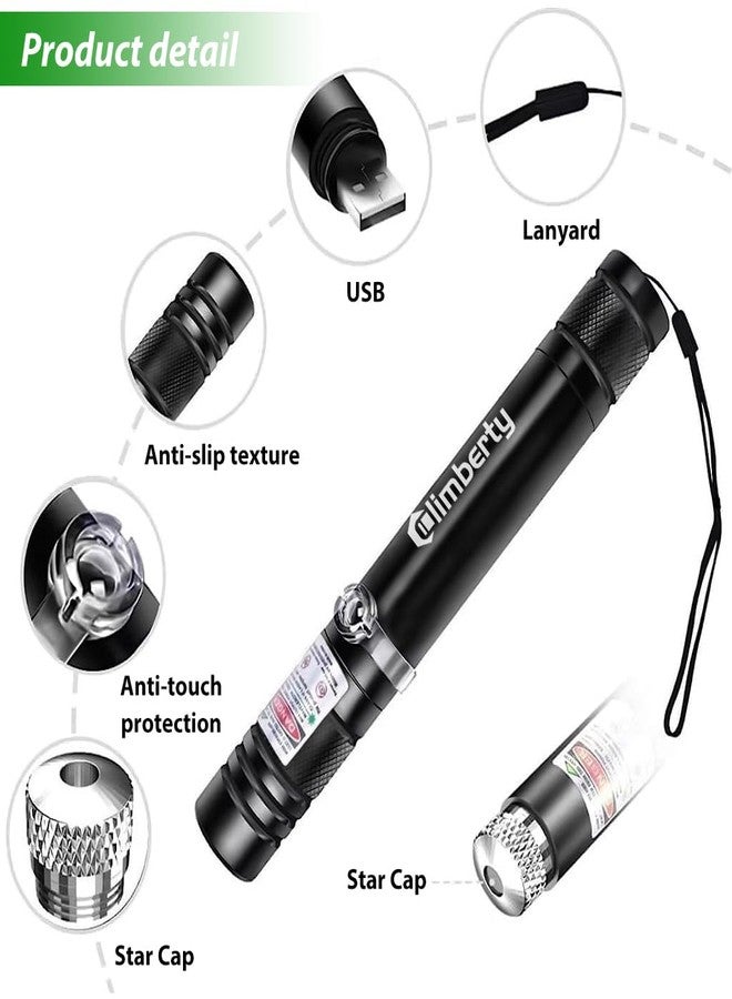 CLIMBERTY® Laser Light USB Rechargeable Green Laser Pointer, 2000 Metres Laser Pointer High Power Pen, Cat Laser Toy, Long Range Green Laser Pointer for Presentations, Stargazing, Hiking (Green Light) - Image 4