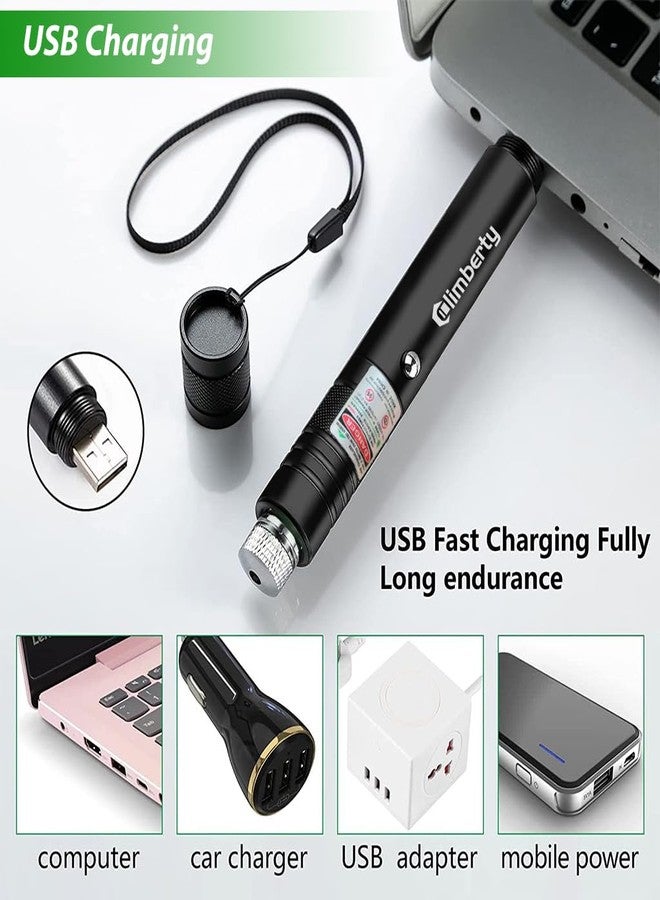 CLIMBERTY® Laser Light USB Rechargeable Green Laser Pointer, 2000 Metres Laser Pointer High Power Pen, Cat Laser Toy, Long Range Green Laser Pointer for Presentations, Stargazing, Hiking (Green Light) - Image 3