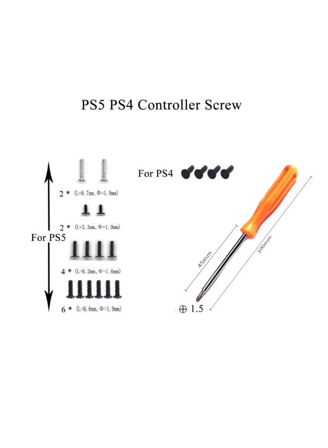Chabeia Screws set for PS4 PS5,Xbox one/series X Controller Install Repair Screws and Phillips T6 T8 Screwdrivers Open shell tool - Image 2