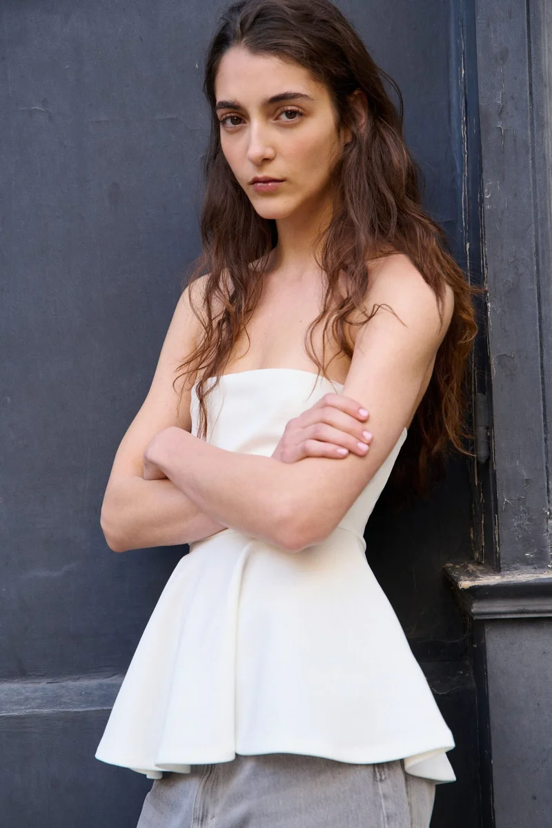 H&M Bandeau peplum top