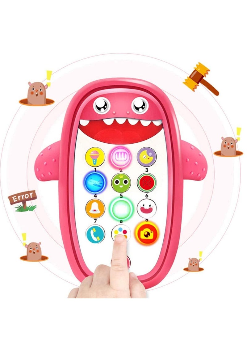 Teething Phone Toy for Babies Play and Learn for Children and Toddlers Baby Shark Phone Toys with Light and Sound Preschool Birthday Gift for Girl Boy 18+ Months RED - Image 2