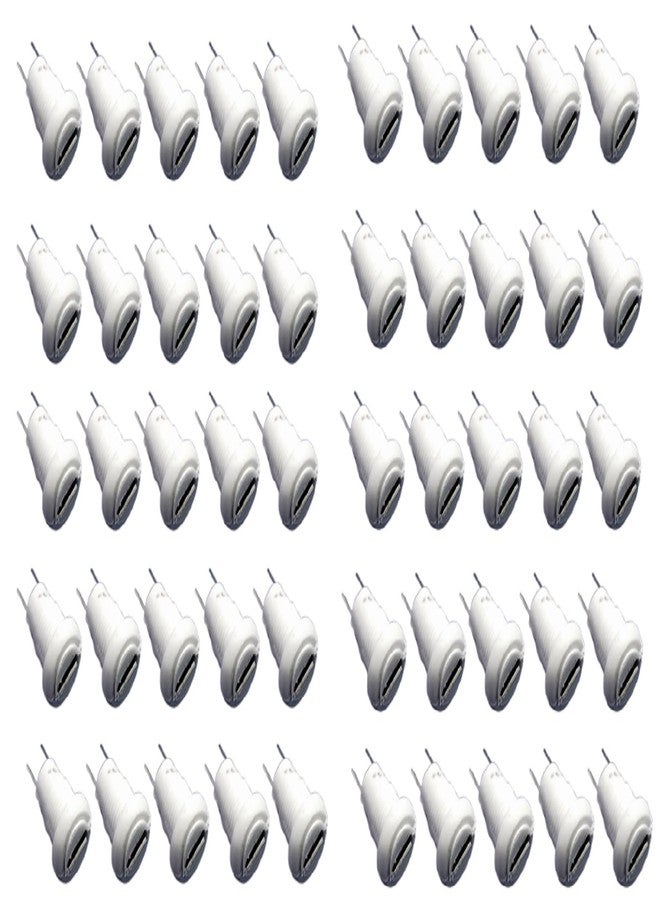 Wizzo (Pack of 50 Pieces) Micro USB V8 Female Panel Mount Socket Connector For Electronic Circuits, DIY Hobby Kit Multipurpose (White)
