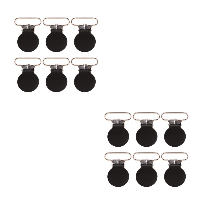 12 pcs Round Clips Versatile Clothing Suspender Clips Metal Overall Hooks Heavy Duty Jeans Suspender Buckles Design For Secure Hold Ideal For Home And Craft Use - Image 1