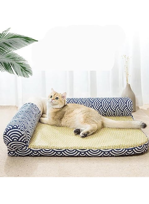 Cat's nest,Pet mat,Cat litter cool summer detachable corner four seasons mat dog kennel pet litter cat bed rattan mat cat supplies