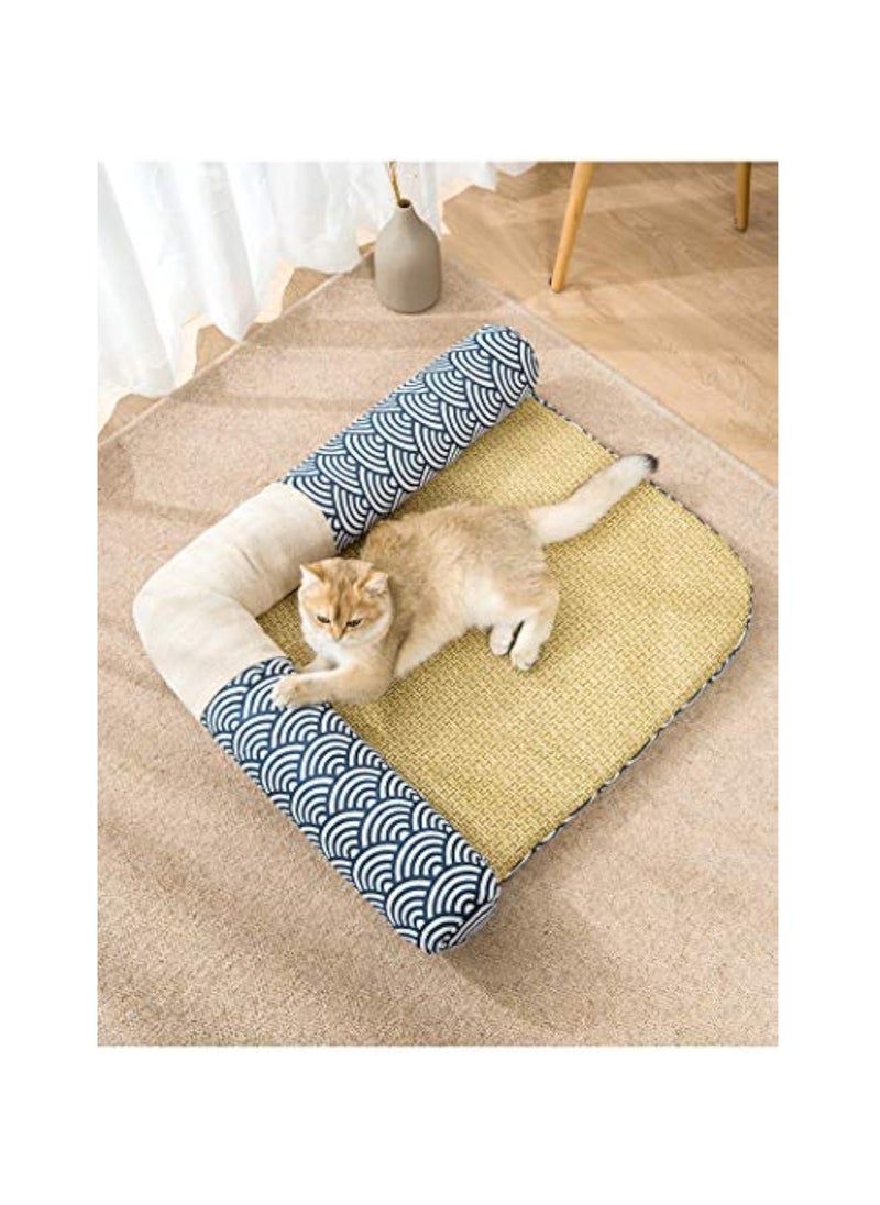 Cat's nest,Pet mat,Cat litter cool summer detachable corner four seasons mat dog kennel pet litter cat bed rattan mat cat supplies