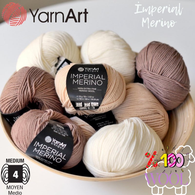 YarnArt Unique Imperial Merino Yarn - 100% Extra Fine Merino Wool, Luxurious Soft Yarn for Knitting, Crocheting, Baby Clothes, Scarves, Sweaters, 1.76 oz/50g, 109 yds (3303) - Image 3