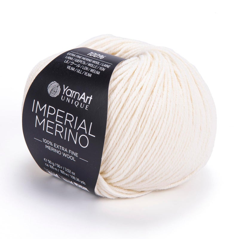 YarnArt Unique Imperial Merino Yarn - 100% Extra Fine Merino Wool, Luxurious Soft Yarn for Knitting, Crocheting, Baby Clothes, Scarves, Sweaters, 1.76 oz/50g, 109 yds (3303) - Image 1