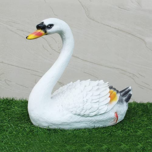 The Decorshed Swan Statue Sculptures Showpieces for Garden Decoration - Art Figurine for Home Living Room Decorative,Garden Animals [ White Swan ] - Image 1