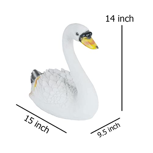 The Decorshed Swan Statue Sculptures Showpieces for Garden Decoration - Art Figurine for Home Living Room Decorative,Garden Animals [ White Swan ] - Image 5