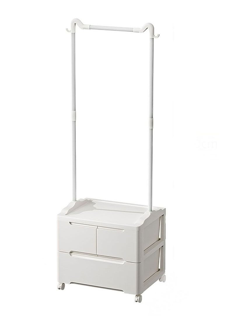 Living - Single clothes hanger with 3 drawers on wheels - Image 1
