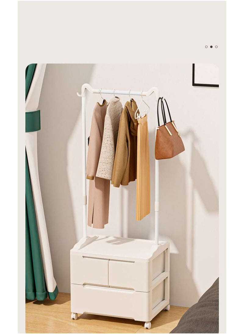 Living - Single clothes hanger with 3 drawers on wheels - Image 1