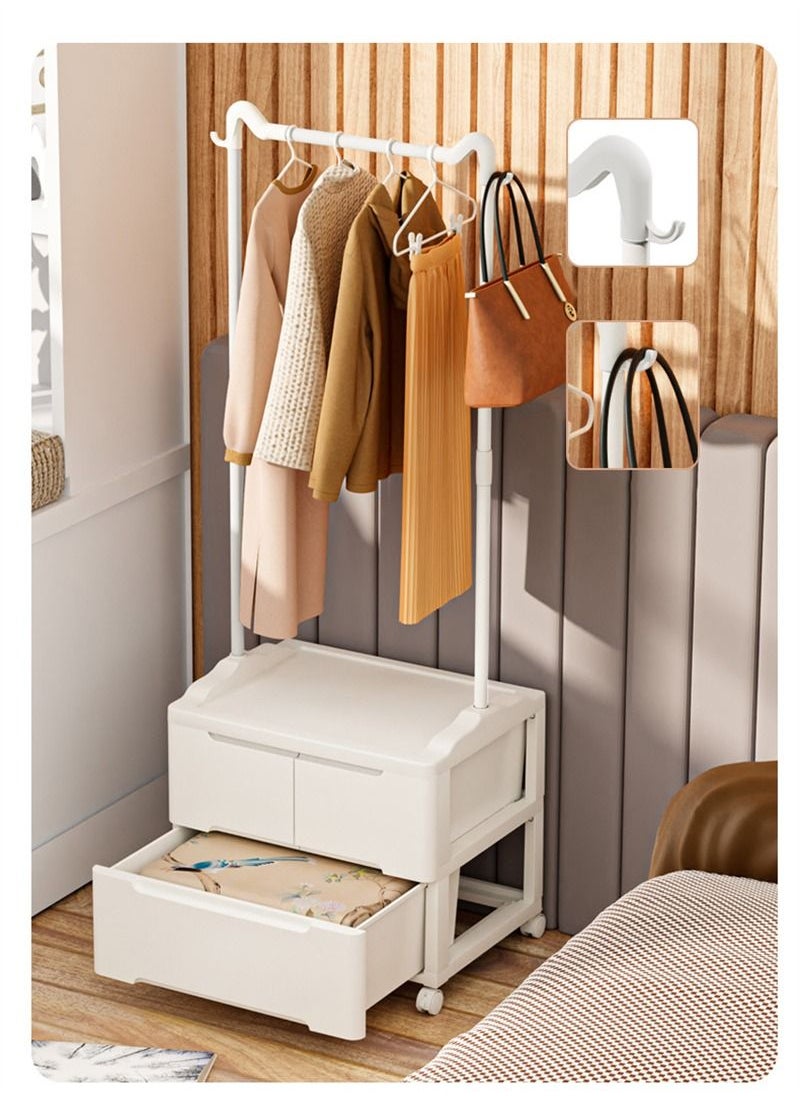 Living - Single clothes hanger with 3 drawers on wheels - Image 1