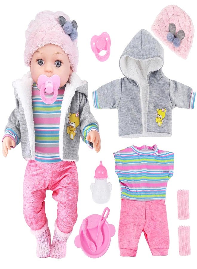 dollbie 12 Inch Realistic Baby Doll with Outfits & Feeding Accessories - Lifelike Baby Doll with Pacifier, Bottle & Feeding Set, Ideal Gift for Toddler Girls Age 3+ - Image 1