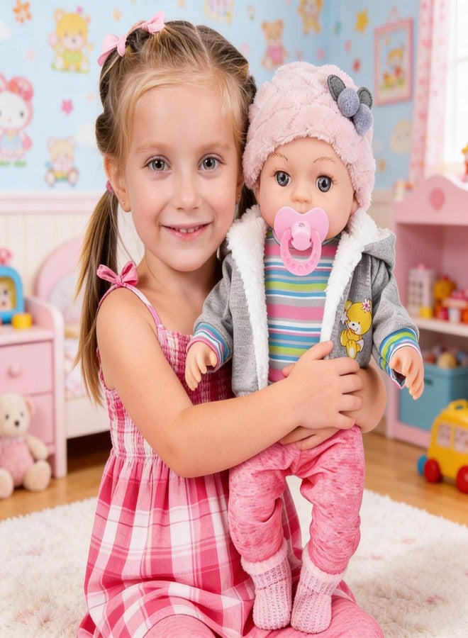 dollbie 12 Inch Realistic Baby Doll with Outfits & Feeding Accessories - Lifelike Baby Doll with Pacifier, Bottle & Feeding Set, Ideal Gift for Toddler Girls Age 3+ - Image 4
