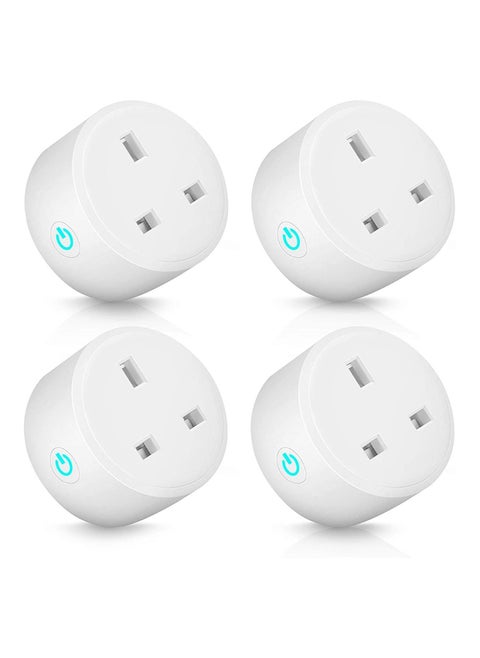 4 Pieces Smart WiFi Plug Pack with 16A Smart Outlet Plug Socket Compatible with Alexa and Google Home with one year warranty
