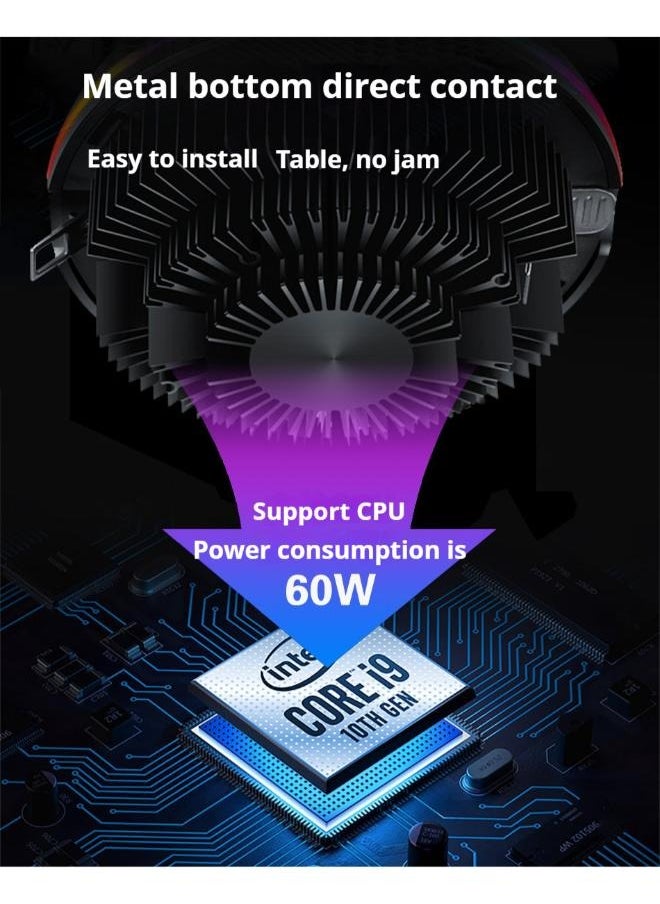CPU Fan 120mm Black  ARGB Case Cooler Fan, 4pin PWM Silent Computer Fan with S-FDB Bearing Included, up to 1500RPM Cooling Fan  - Image 4