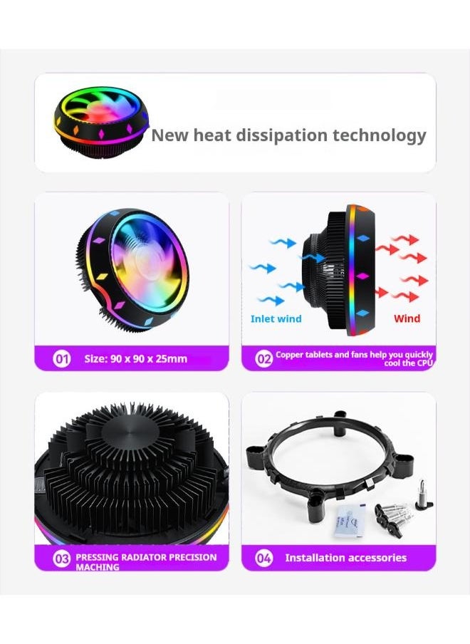 CPU Fan 120mm Black  ARGB Case Cooler Fan, 4pin PWM Silent Computer Fan with S-FDB Bearing Included, up to 1500RPM Cooling Fan  - Image 2