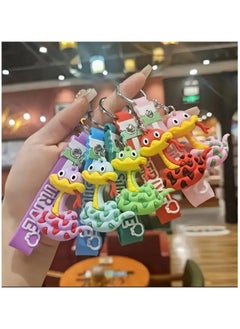 Strive Cartoon keychain with a cute silicone cartoon snake design, keychain made of PVC, bag accessories and car key holder, perfect gift  - Image 3