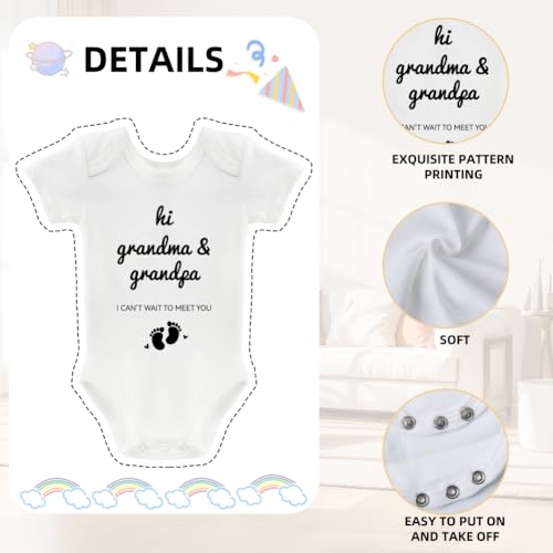 PUGED Grandparents Baby Announcement Gifts Pregnancy Surprise Announcement Set Include Letter Board Baby Onesie Photo Frame Glass Ornament for New Grandparents or Pregnancy Reveal Party (2 Set) - Image 3