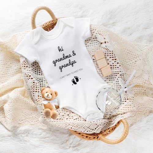 PUGED Grandparents Baby Announcement Gifts Pregnancy Surprise Announcement Set Include Letter Board Baby Onesie Photo Frame Glass Ornament for New Grandparents or Pregnancy Reveal Party (2 Set) - Image 2
