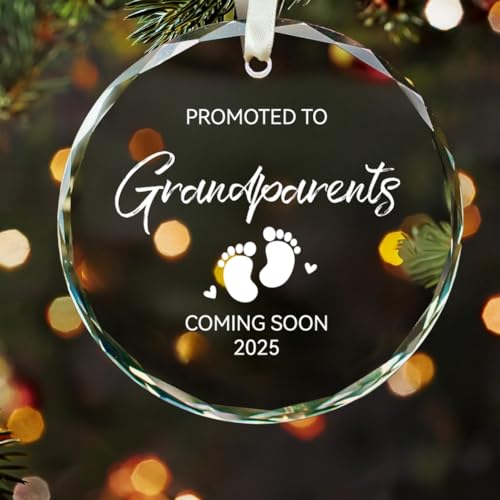 PUGED Grandparents Baby Announcement Gifts Pregnancy Surprise Announcement Set Include Letter Board Baby Onesie Photo Frame Glass Ornament for New Grandparents or Pregnancy Reveal Party (2 Set) - Image 4