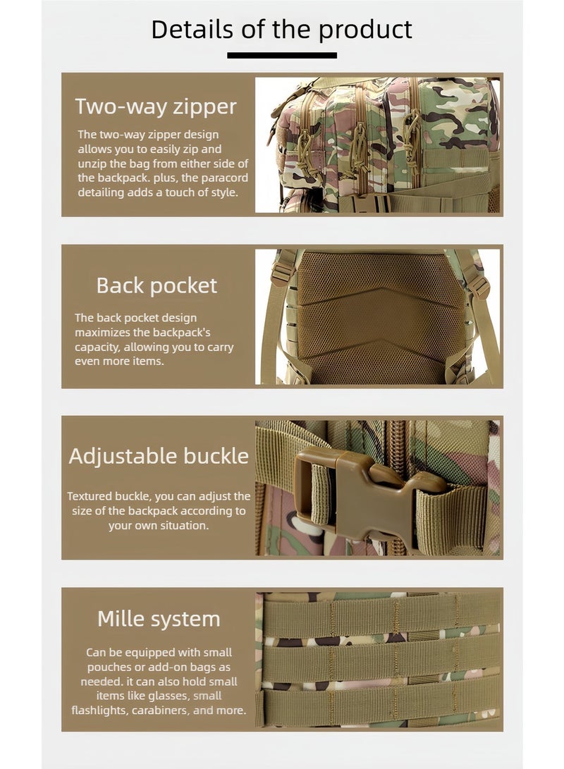 KELIO KÉLIO 45L Tactical Assault Backpack, Camouflage – Molle System, Waterproof - Image 4
