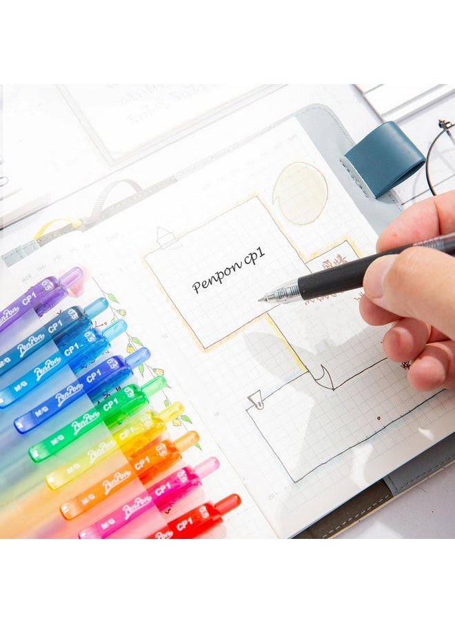 M&G 10 Pcs Colored Gel Pens, 0.5Mm Color Retractable Gel Pens Medium Point, 10 Packs New Assorted Ink Color Pens, Quick Dry Gel Ink Pens For Writing Journaling Taking Notes Office School Women Men  - Image 2