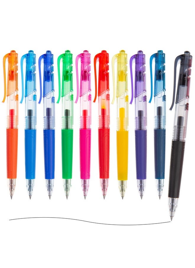 M&G 10 Pcs Colored Gel Pens, 0.5Mm Color Retractable Gel Pens Medium Point, 10 Packs New Assorted Ink Color Pens, Quick Dry Gel Ink Pens For Writing Journaling Taking Notes Office School Women Men  - Image 1