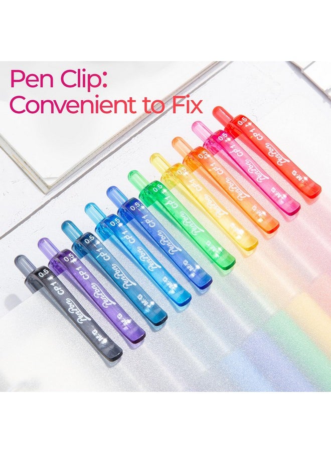 M&G 10 Pcs Colored Gel Pens, 0.5Mm Color Retractable Gel Pens Medium Point, 10 Packs New Assorted Ink Color Pens, Quick Dry Gel Ink Pens For Writing Journaling Taking Notes Office School Women Men  - Image 4