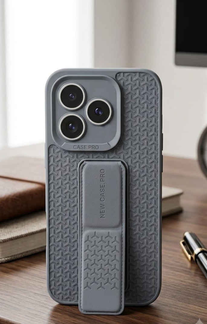 Honor 600 Lite Hand Grip Case Cover - Magnetic Hand Grip Holder & Kickstand Case For Honor 600 Lite - Strong Grip for Magnetic Car Holder, Stylish Silicone Case & Functional, Ultimate Convenience & Hands-Free Viewing - Grey - Image 1