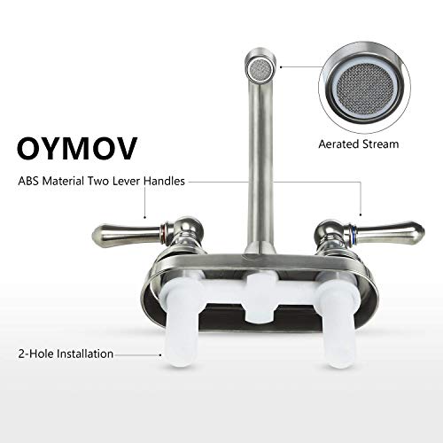 OYMOV RV Faucet Brushed Nickel - Non-Metallic Bathroom Sink Faucets for RVs, Fifth Wheels, Motor Homes, Travel Trailers, Campers, Boats - Image 4