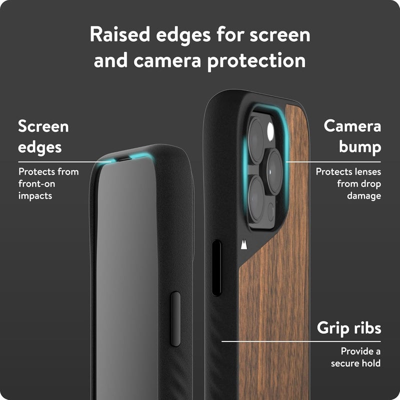 Mous Case for iPhone 15 Pro MagSafe Compatible - Limitless 5.0 - Walnut - Protective iPhone 15 Pro Case - Shockproof Phone Cover - Image 4