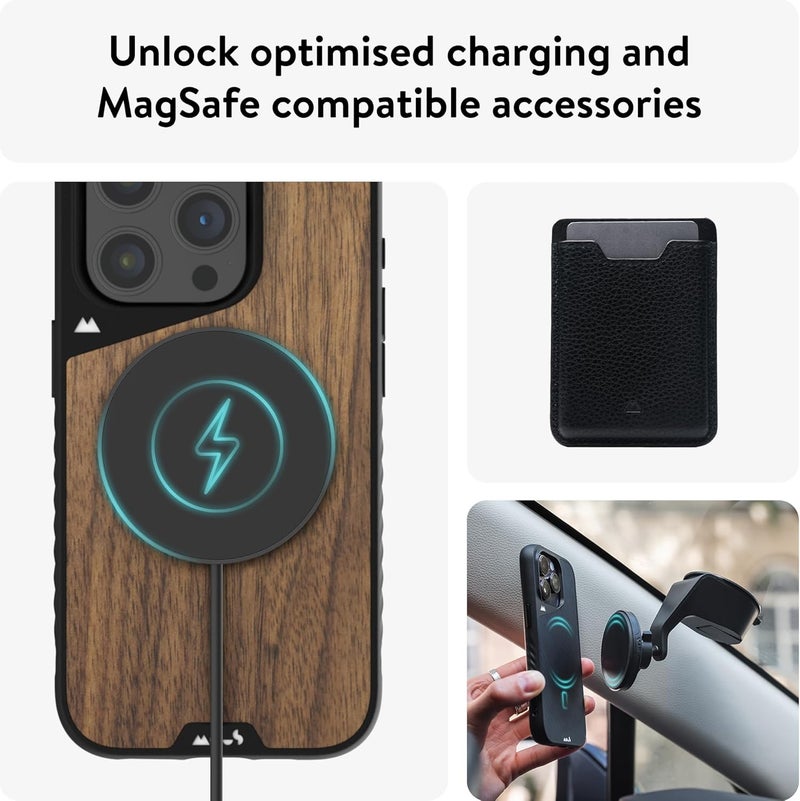 Mous Case for iPhone 15 Pro MagSafe Compatible - Limitless 5.0 - Walnut - Protective iPhone 15 Pro Case - Shockproof Phone Cover - Image 5