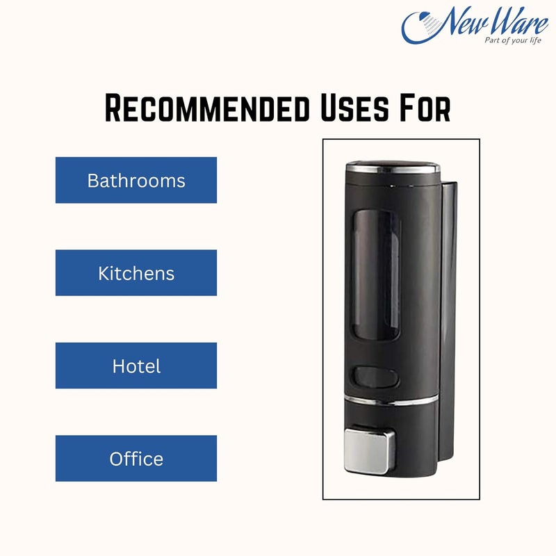NEW WARE Pack of 3 ABS Liquid Sanitizer Dispenser 400 ML Push Type for Hand SanitizerHand Wash Soap Shampoo Conditioner Lotion Liquid Soap DispenserLiquid Soap Dispenser Black - Image 5