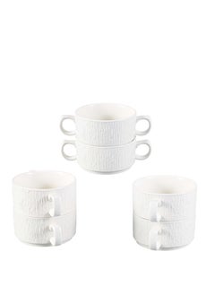 Shallow Shallow Amer 17 Piece Porcelain Soup Set with Gold Stand - Modern & Elegant Dining Collection, Soup Bowls  - Image 3