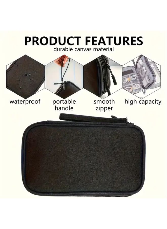 Pink Double Layer Travel Cable Organizer For Electronic Accessories Data Charging Cables - Image 5