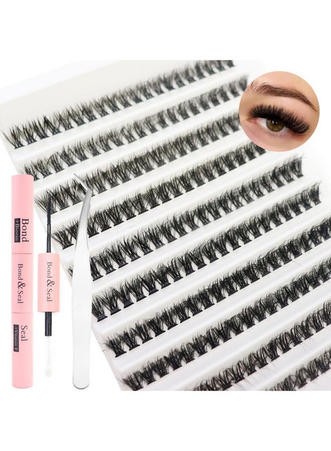 DODER Short Lash Extension Kit 50D Natural Lash Clusters Kit Wispy Fluffy Eyelash Extension Kit D Curl Individual Lashes Kit 9-13MM Thick Short Eyelash Clusters(Thick Short Eyelash Extension Kit 50P)
