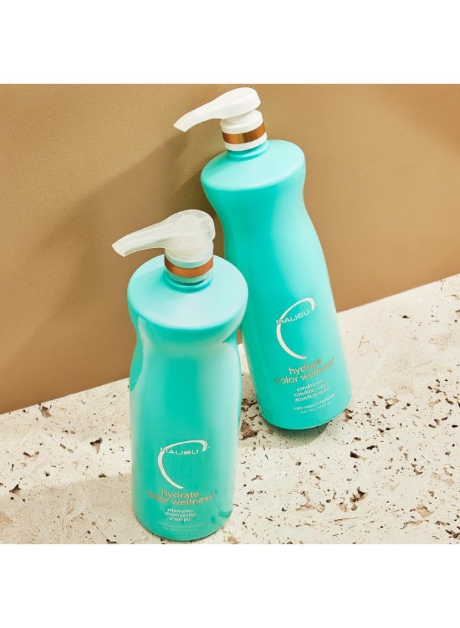 Malibu C Hard Water Wellness Shampoo and Conditioner Duo - Hydrating Hair Care for Shine & Manageability - Protects from Waterborne Elements That Cause Dry, Damaged Hair (33.8oz) - Image 4