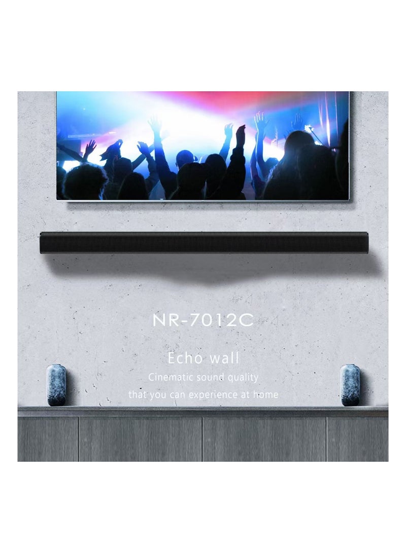 NewRixing Echo Wall Sound Bar Bluetooth Speaker Wall Mounted Home Theater Wireless Remote Control Desktop Long Audio Card Subwoofer Black - Image 5