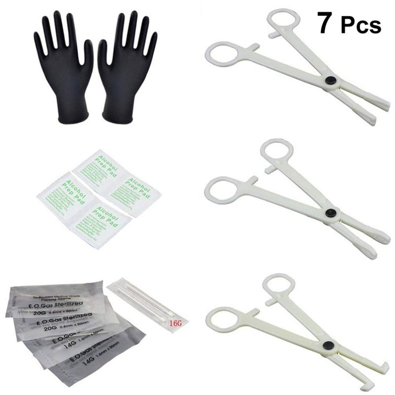 comfrt 1 Set of Belly Piercing Kit Professional Piercing Kit Lightweight Gloves Piercing Needles Clamp Piercing Needles for Belly Piercing Nose Piercing Kit - Image 2