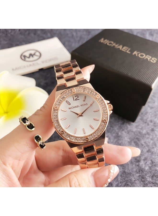 ام كي Michael Kors Rose Gold Crystal - Accented Watch