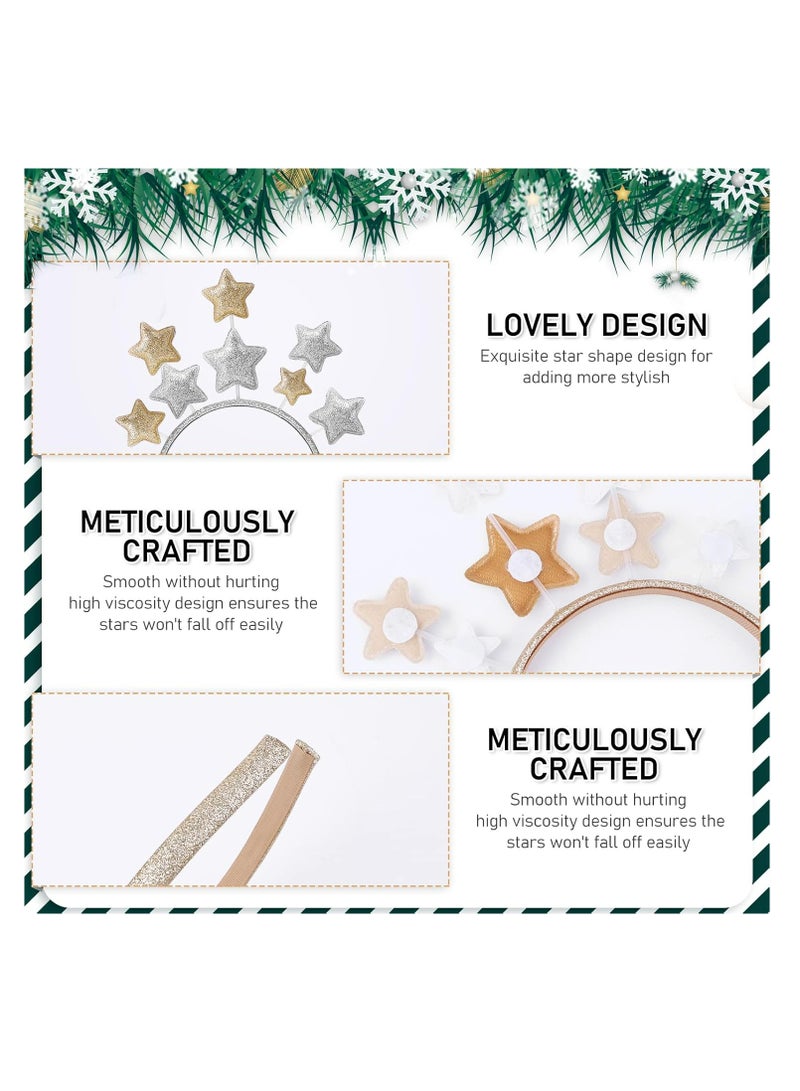 أوزيغالور قطعتين من الوشاح النجم المتشقق، وشاح النجم لحفلات، أحزمة الشعر لحفلات الميلاد أو الأعياد للنساء والأطفال والبالغين - Image 3