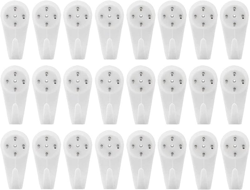 Luckam Non Trace Wall Hooks, Invisible Traceless White Hard Wall Picture Hooks Invisible Traceless Hardwall Painting Hangers for Picture Photo Frame Hangers, Pack of 32 - Image 1