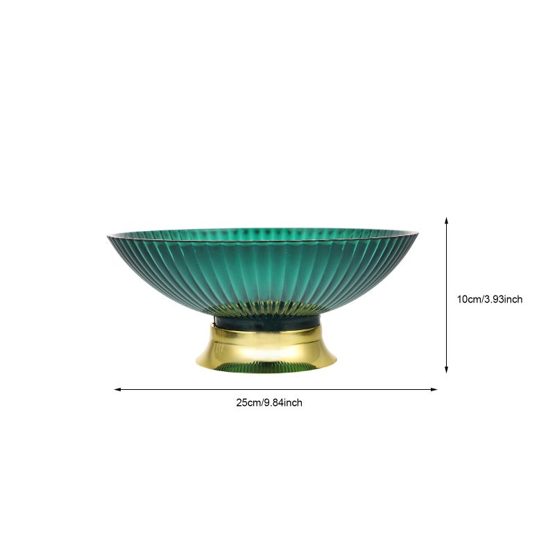 Dark Green Plastic High Pedestal Fruit Bowl Draining Snack Holder Serving Tray for Kitchen Counter Party - Image 3