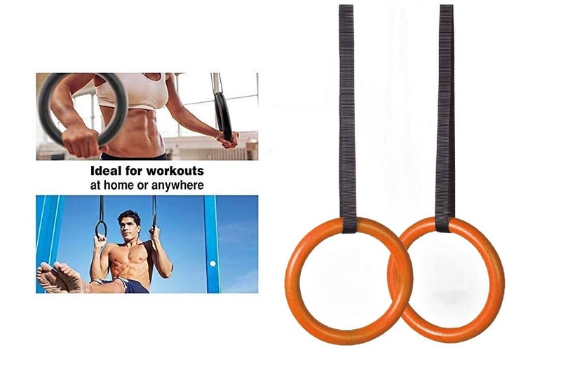 Massive Speed System XPEED Fitness Gymnastic Rings Pair Adjustable Strap for Bodyweight Safe Roman Rings for Gymnastic Pulling Up Hanging Arm & Body Conditioning Workout - Image 1