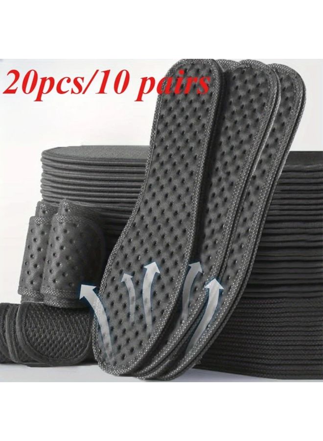 10 Pairs Heavy Duty Cushioned Shoe Insoles With Arch Support Odor Control Non Slip Grip For Running Gym Sneakers Boots - Image 1